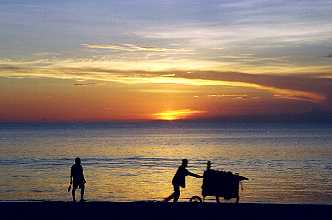 Jimbaran Beach, sunset